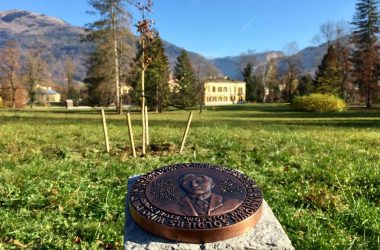 Ondrej Sobola's name on a Memorial pillar in the Emperor's park of Imperial Villa in Bad Ischl